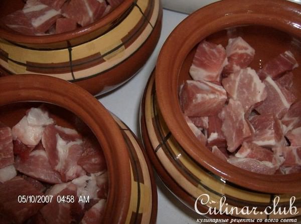 Мясо с овощами в горшочке (вариант)