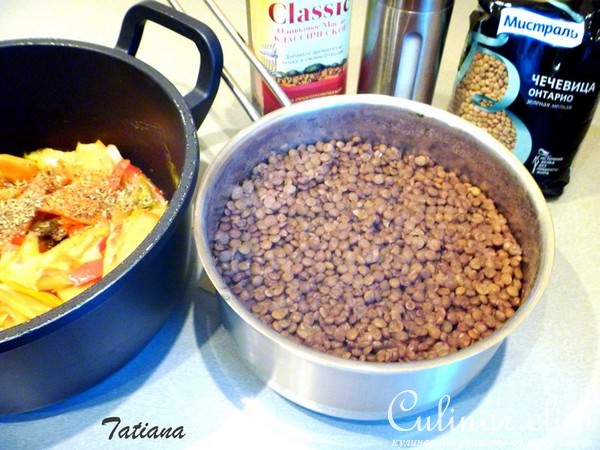Рагу из чечевицы с овощами