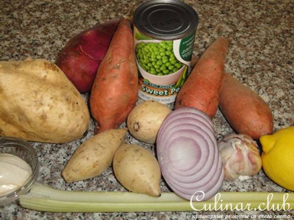 Окинавский картофельный салат и как-всегда мясо !!!