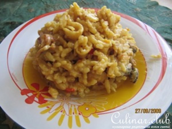 Ризотто с карри и морепродуктами