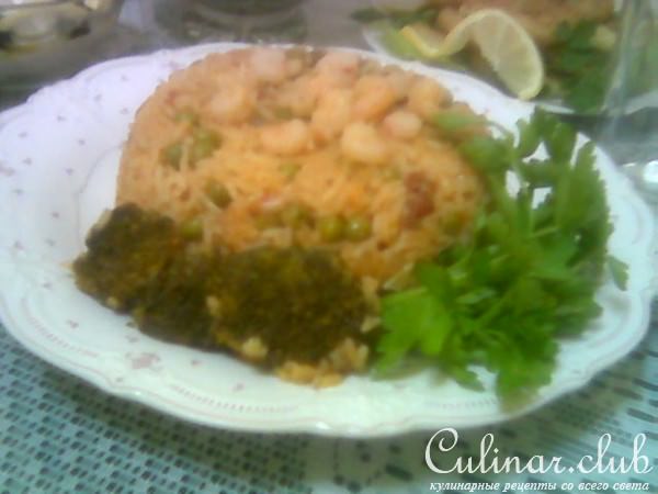 Пилафи(плов) с креветками.