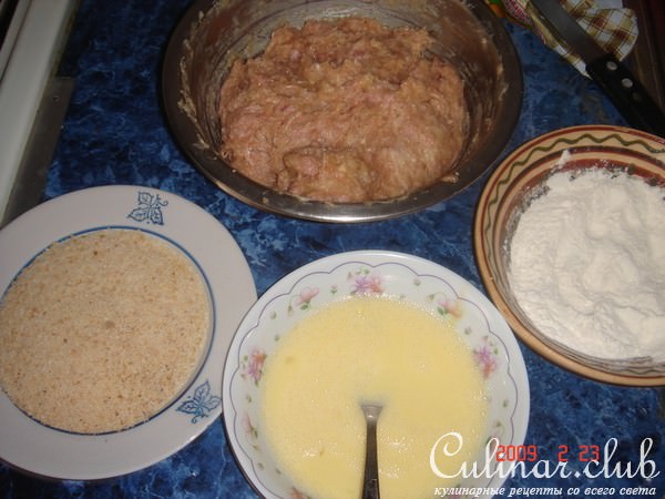 Котлеты с курятины и телятины