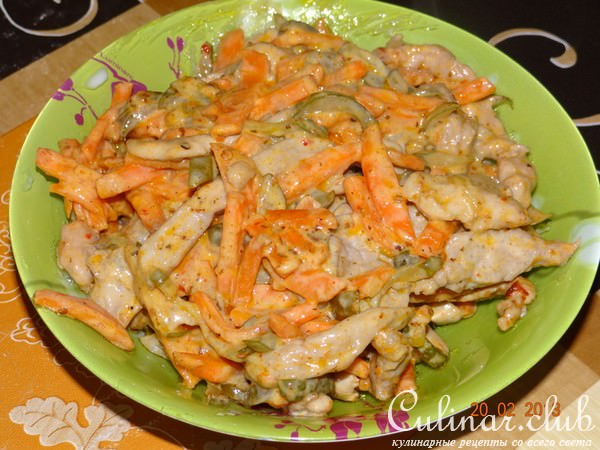 Курник из дрожжевого теста со свининой и белыми грибами