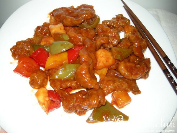 Свинина по-китайски с овощами.
