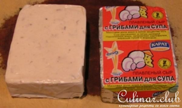 Мясо в сырной подливе
