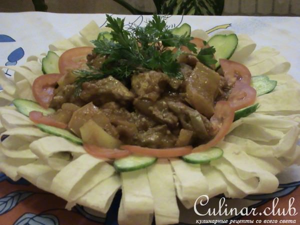 Корзиночки из лаваша со свининой (Вариант подачи).
