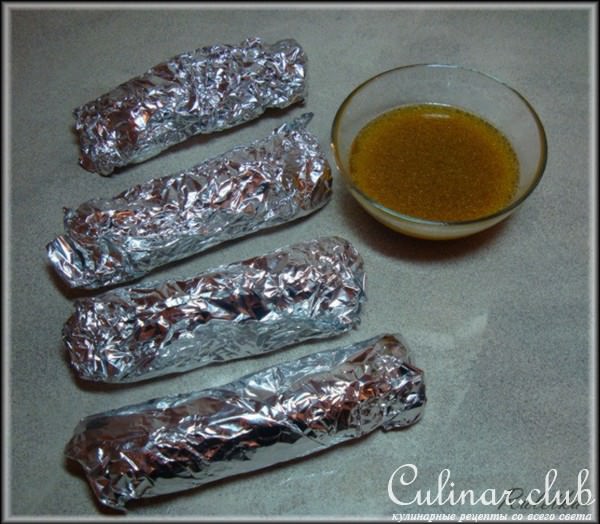 Мясные роллы в сидровом соусе.