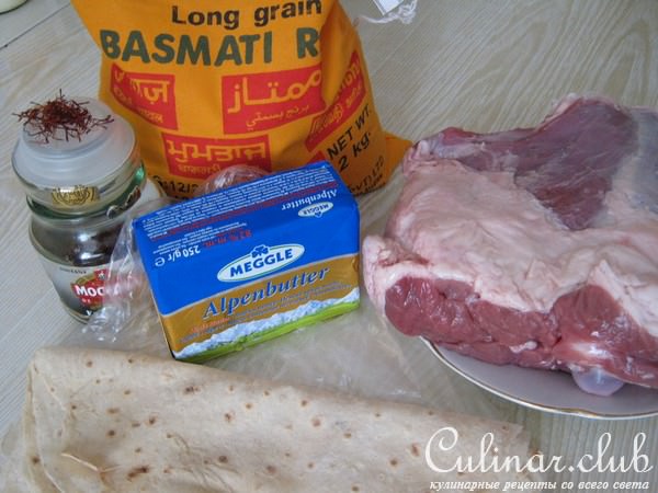 Мясо с зеленью -"сябзи гоурма"