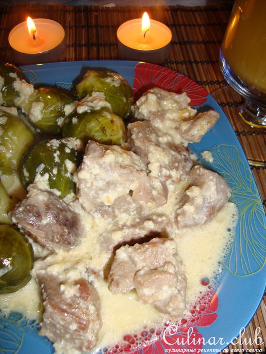 Мясо гуся в соусе 3 сыра