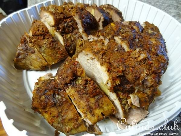" Мясо с Чесноком и Аджикой на Пивных Парах Зажаренные на Гриле "