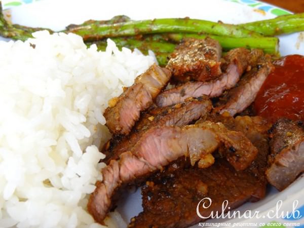 Мясо и Спаржа с Рисом ! ! !