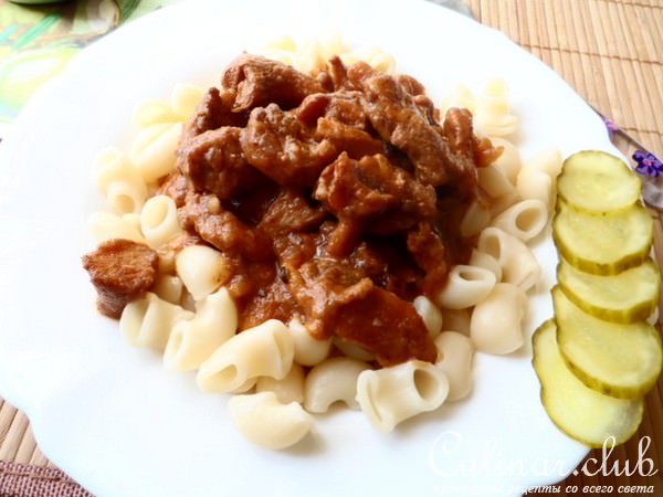 Мясная подлива,с добавлением лисичек(обед выходного дня)