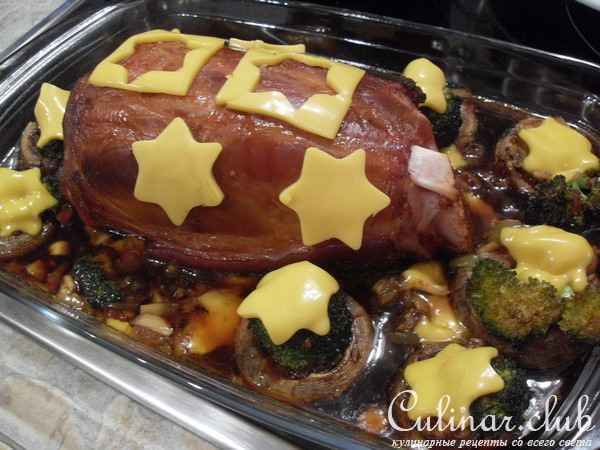 Соленое - полукопченое мясо с грибами