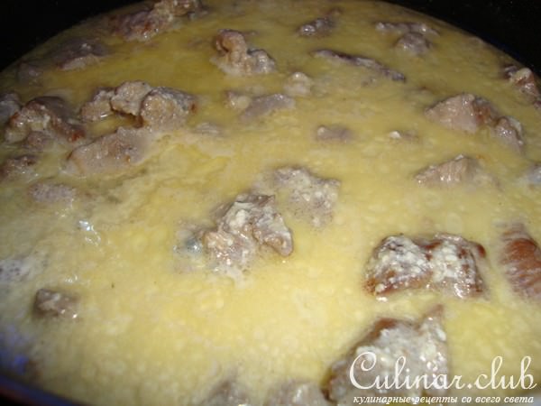 Мясо гуся в соусе 3 сыра