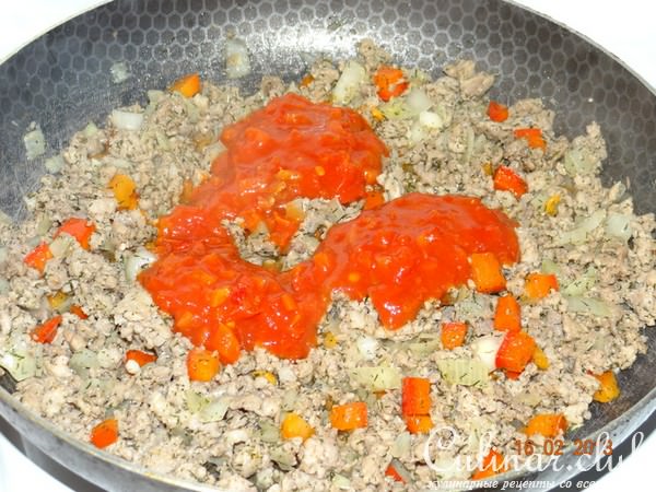 Макаронный пирог с начинкой