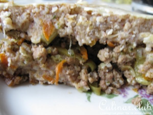 Запеканка из гречки с мясом и сыром