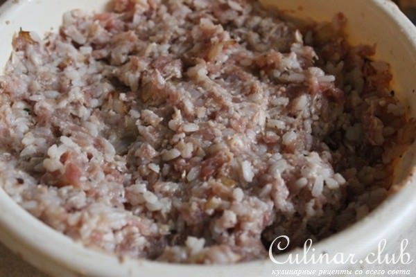 Голубцы с мясом, рисом и грибами