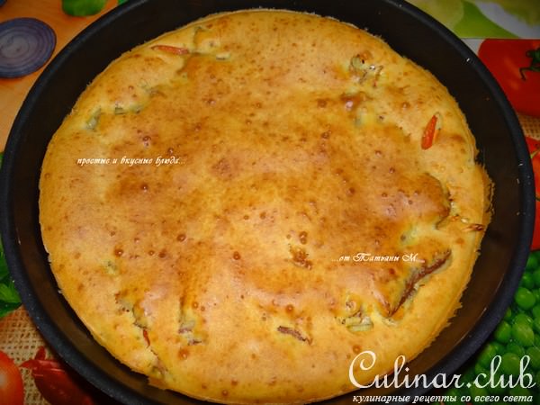 Заливной пирог с капустой и фаршем