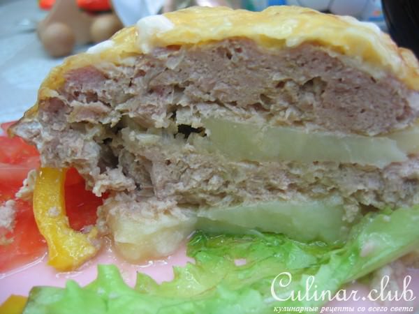 Мясные кексы с картофельной прослойкой