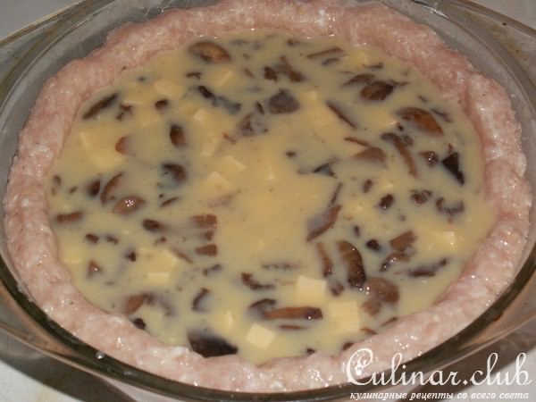 Куриное лукошко с грибным омлетом