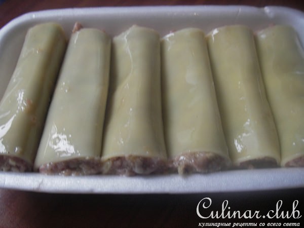 Каннелони с телятиной и кабачками