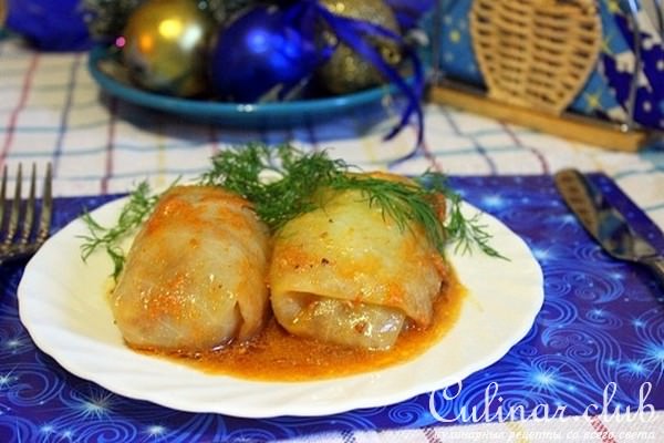 Голубцы с мясом, рисом и грибами