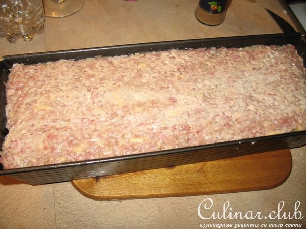 Мясной рулет с фаршированными ракушками conchiglie (вариант)