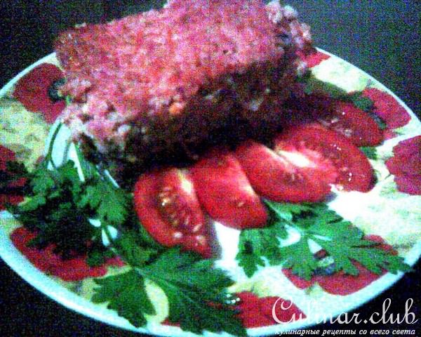 Рисово-мясная запеканка на ржаных сухариках