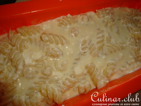 Макаронная запеканка с творогом и персиками(для малышей)