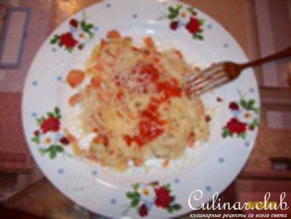 Фетучини с копченым лососем