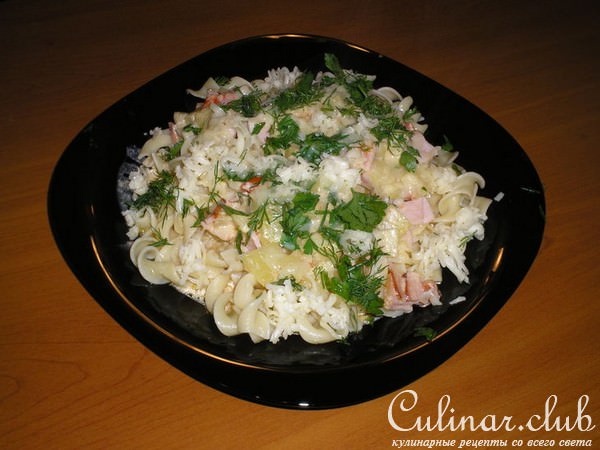 Макароны с кабачками в сливочном соусе