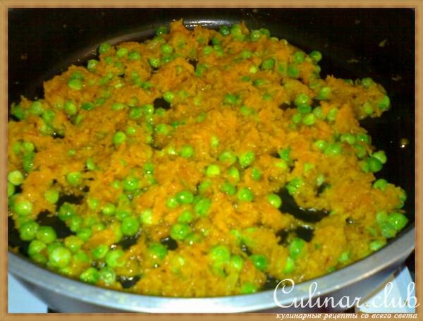 Плов из макарошек "кускус" с зеленым горошком (скоро-оперативный ужин,часть 1)