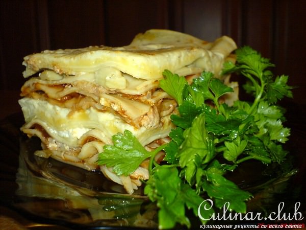 Моя лазанья с овощами, грибами и мясом