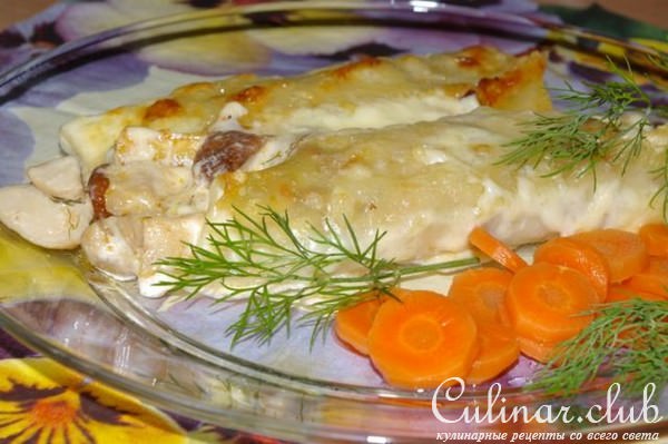 Каннеллони с белыми грибами "Затмение"