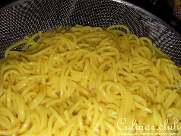солнечные спагетти с море продуктами