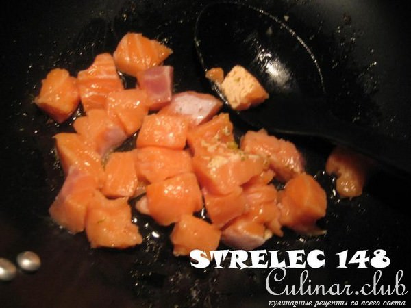 Спагетти с Сёмгой и Курицей + соус