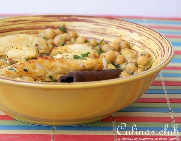 курица с нутом и луком