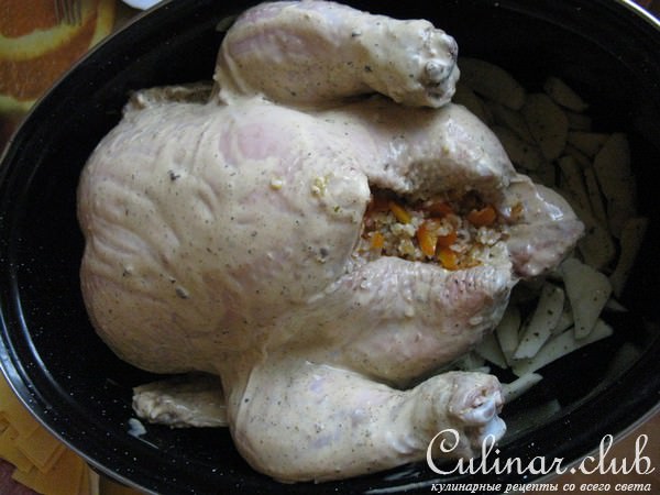 Индейка фаршированая рисом и овощами