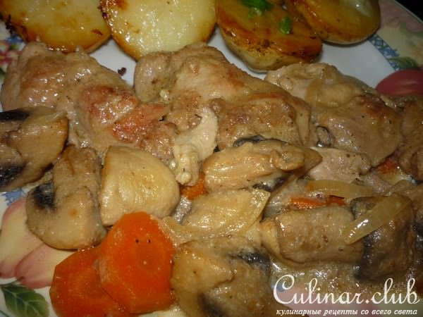 Курица в сметанно-горчичном соусе.