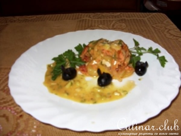 Куриная грудка, запеченная с яблоками и лимоном