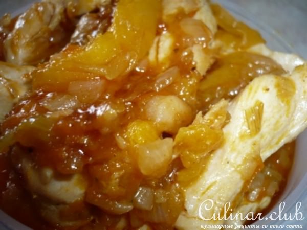 Томатная курица в абрикосах