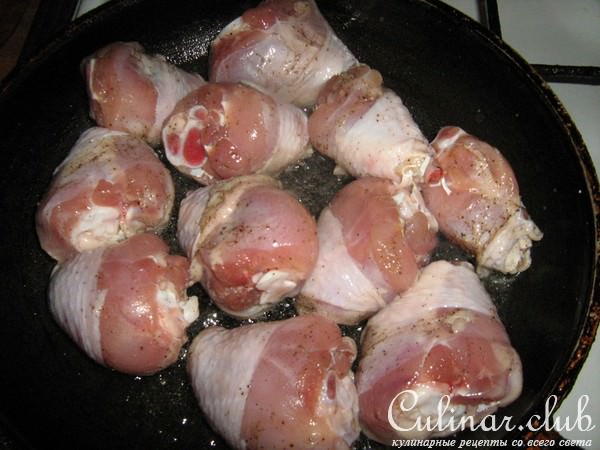 Куриная голень,жареная.