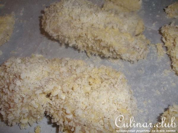 Кусочки курицы в горчичном соусе и хрустящей панировке из пармезана