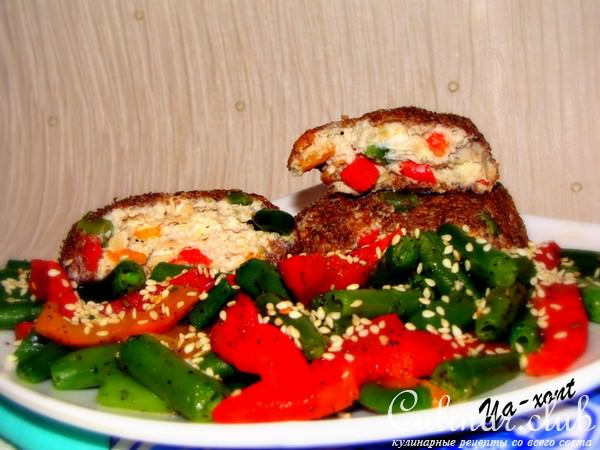 Куриные котлеты с овощами "Самоцветы"