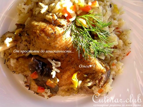 Индоутка с рисом Жасмин и сладким перцем (в мультиварке)