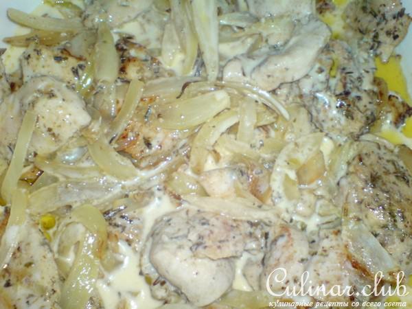 Мясо индейки с брынзой по-гречески