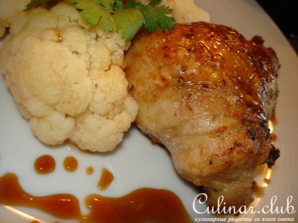 Куриная ножка, фаршированная сердечками и белыми грибами