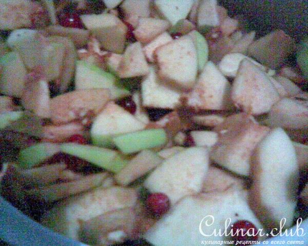 Курица с айвой и клюквой
