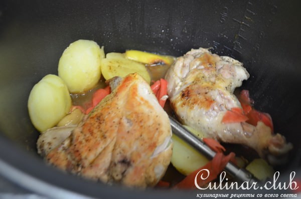 Румяная курочка с картофелем и маринованным имбирем