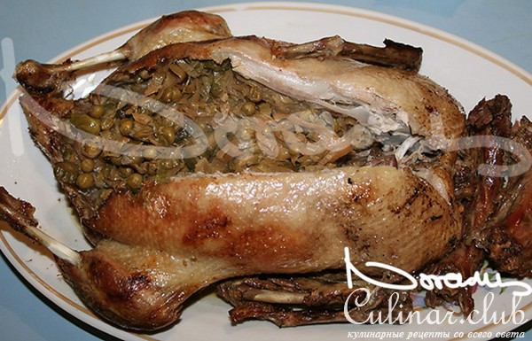 Утка, фаршированная ложной квашенной капустой